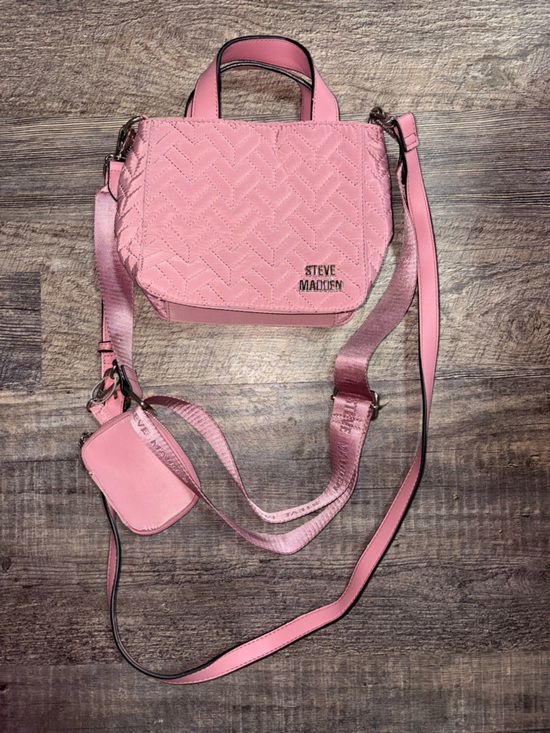 Steve Madden Handbags - Steve Madden Pink Quilted Crossbody with Logo Strap